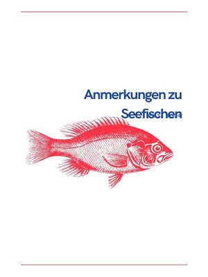 cover image of Anmerkungen zu Seefischen